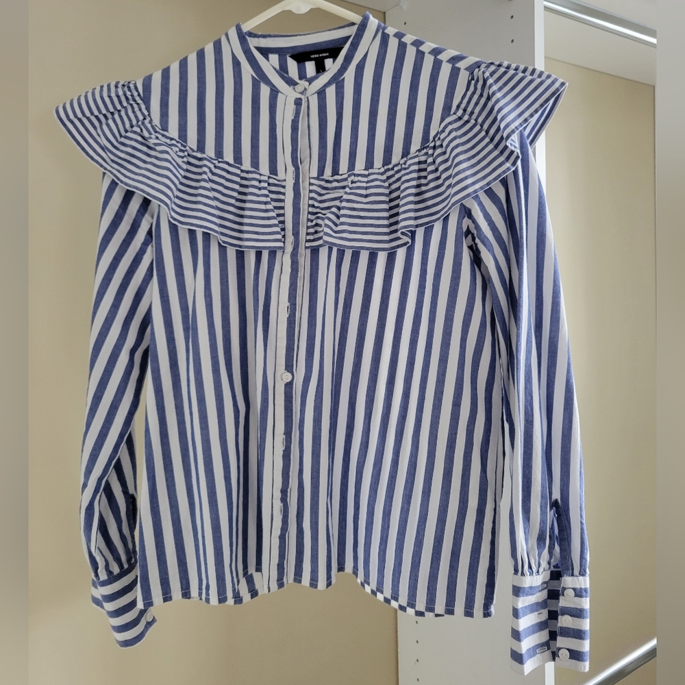 Vero Moda Long sleeve top blouse boat shirt size small